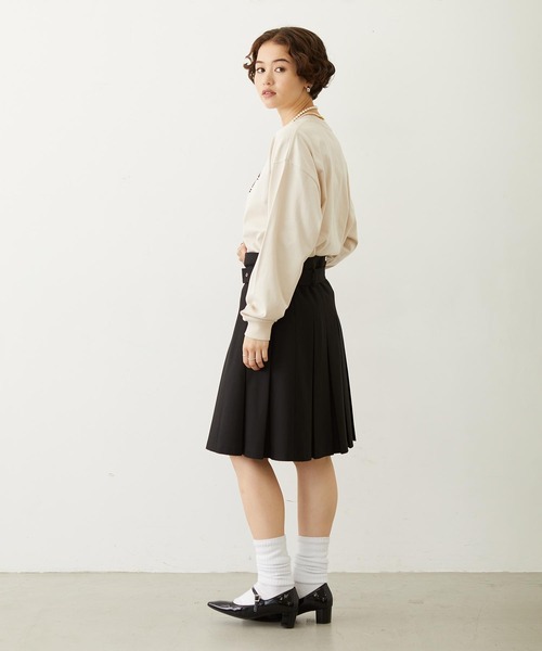 MILKFED.（ミルクフェド）の「LOGO FLOCK PRINT L/S TEE（Tシャツ/カットソー・レディース・ブラック/オフホワイト/オレンジ・M/L）」の10枚目の写真