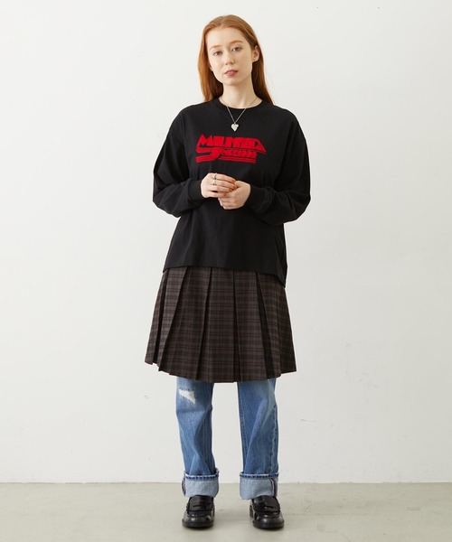 MILKFED.（ミルクフェド）の「LOGO FLOCK PRINT L/S TEE（Tシャツ/カットソー・レディース・ブラック/オフホワイト/オレンジ・M/L）」の14枚目の写真