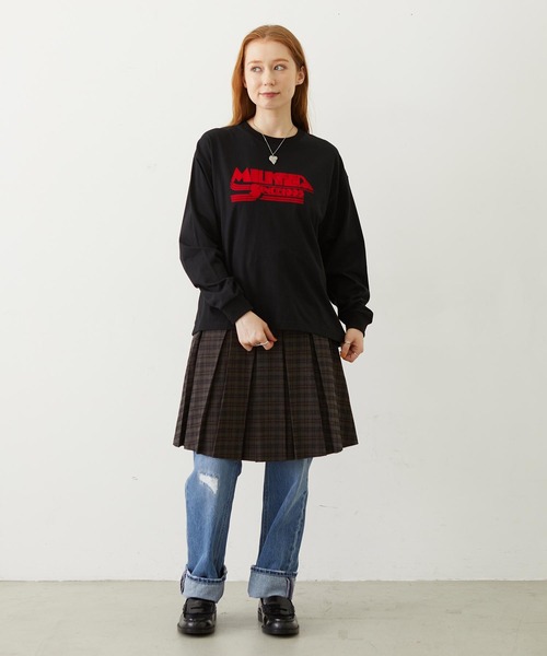 MILKFED.（ミルクフェド）の「LOGO FLOCK PRINT L/S TEE（Tシャツ/カットソー・レディース・ブラック/オフホワイト/オレンジ・M/L）」の15枚目の写真