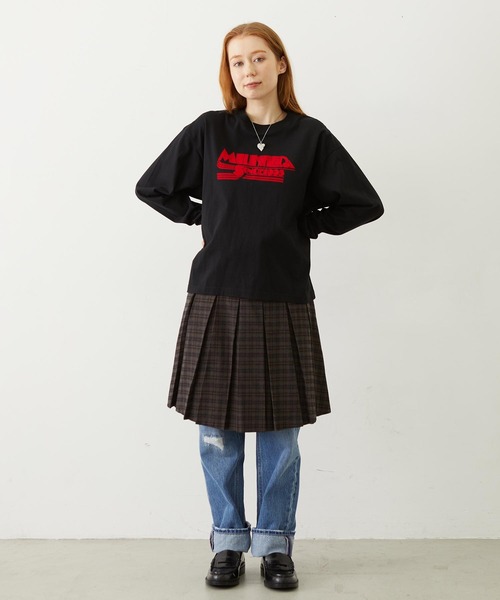 MILKFED.（ミルクフェド）の「LOGO FLOCK PRINT L/S TEE（Tシャツ/カットソー・レディース・ブラック/オフホワイト/オレンジ・M/L）」の16枚目の写真