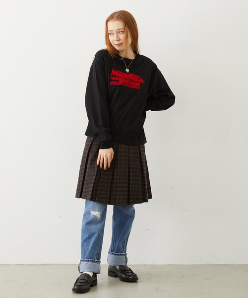 MILKFED.（ミルクフェド）の「LOGO FLOCK PRINT L/S TEE（Tシャツ/カットソー・レディース・ブラック/オフホワイト/オレンジ・M/L）」の18枚目の写真