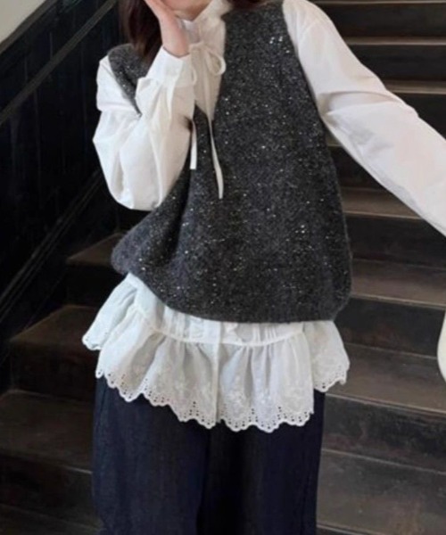 SHERU(シェル)の「アンティークスタンドカラーフリルブラウス(シャツ/ブラウス・レディース・ホワイト・M)」の13枚目の写真