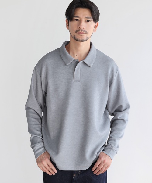 SPU（スプ）の「【セットアップ対応】 防シワ・抗ピリング・ウォッシャブル機能性ハイポンチ長袖スナップボタンポロシャツ（ポロシャツ・メンズ・杢グレー/チャコール/ブラック/ホワイト/ネイビー・S/M/L/XL）」の17枚目の写真