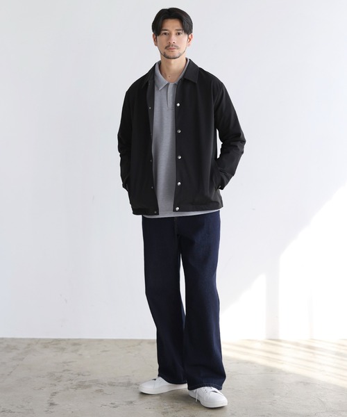 SPU（スプ）の「【セットアップ対応】 防シワ・抗ピリング・ウォッシャブル機能性ハイポンチ長袖スナップボタンポロシャツ（ポロシャツ・メンズ・杢グレー/チャコール/ブラック/ホワイト/ネイビー・S/M/L/XL）」の20枚目の写真