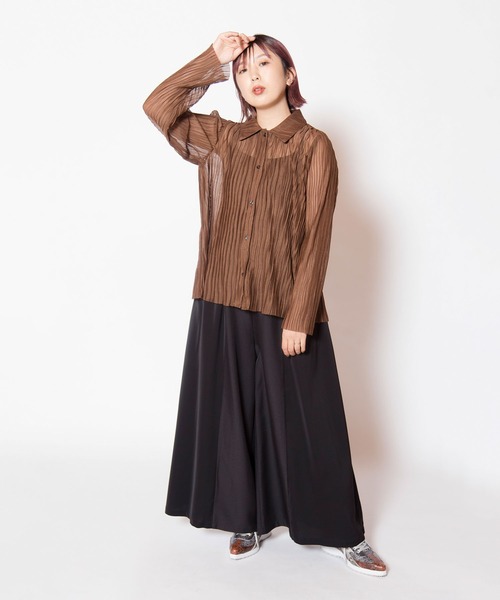 OSMOSIS(オズモーシス)の「ギャザー切替パンツ(その他パンツ・レディース・グレー/ブラック/ブラウン・ONE SIZE)」の13枚目の写真