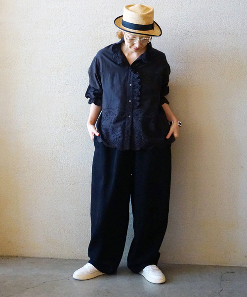 JOURNAL STANDARD LUXE（ジャーナルスタンダード　ラックス）の「MATEY’s ルーズデニムパンツ（その他パンツ・レディース・ブラック/ホワイト・FREE）」の8枚目の写真