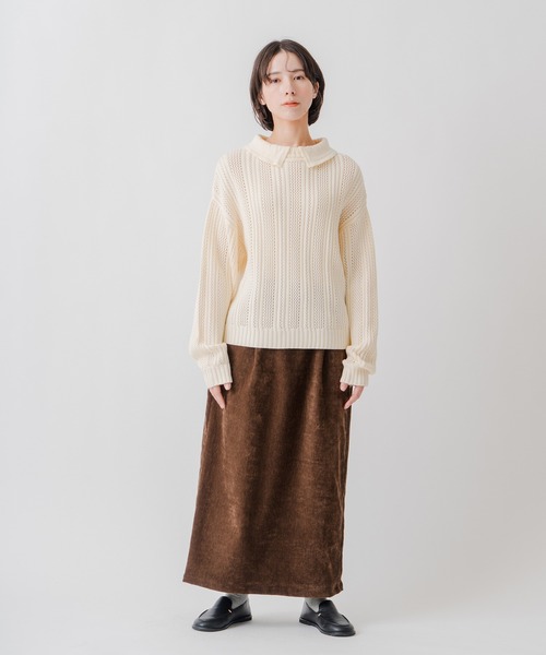 Kelen（ケレン）の「「KELEN / ケレン」2WAYカラー7Gニット（ニット/セーター・レディース・オフホワイト/グレー/ブラック・FREE）」の14枚目の写真