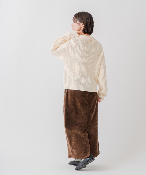 Kelen（ケレン）の「「KELEN / ケレン」2WAYカラー7Gニット（ニット/セーター・レディース・オフホワイト/グレー/ブラック・FREE）」の18枚目の写真