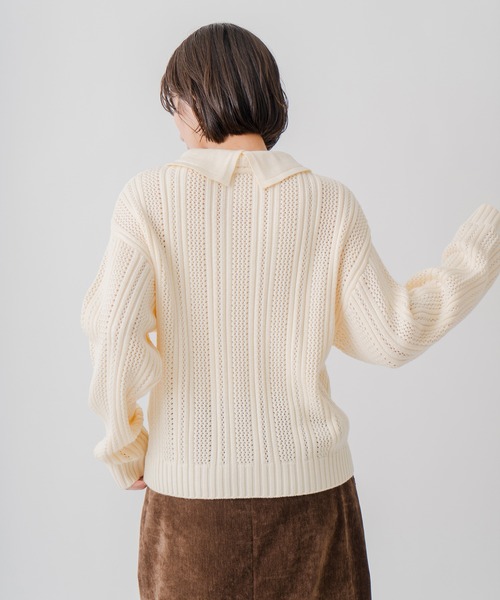 Kelen（ケレン）の「「KELEN / ケレン」2WAYカラー7Gニット（ニット/セーター・レディース・オフホワイト/グレー/ブラック・FREE）」の19枚目の写真
