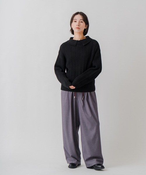 Kelen（ケレン）の「「KELEN / ケレン」2WAYカラー7Gニット（ニット/セーター・レディース・オフホワイト/グレー/ブラック・FREE）」の20枚目の写真