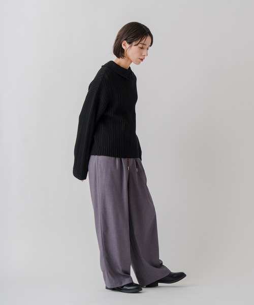 Kelen（ケレン）の「「KELEN / ケレン」2WAYカラー7Gニット（ニット/セーター・レディース・オフホワイト/グレー/ブラック・FREE）」の22枚目の写真