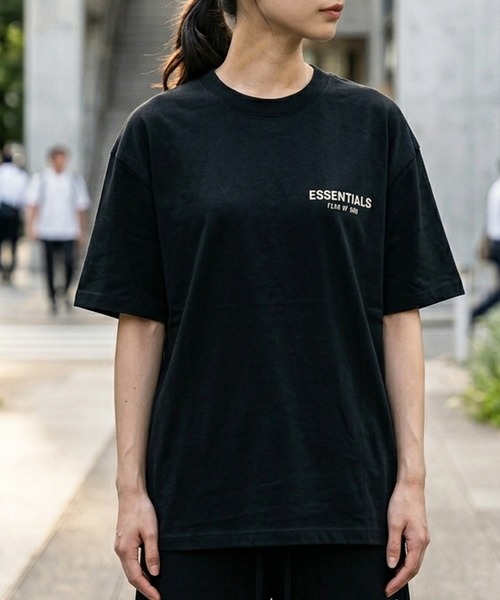 FOG ESSENTIALS(エフオージーエッセンシャルズ)の「【FOG ESSENTIALS】エッセンシャルズ BACK LOGO BOXY TEE SS ロゴ Tシャツ ラバープリント(Tシャツ/カットソー・メンズ・ブラック・XS/M/L/XL/S)」の3枚目の写真