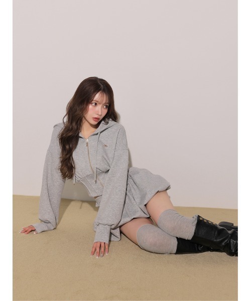 M me eme(エムミーエメ)の「Hoodie shape smooth setup(eme10869)(セットアップ・レディース・グレー/ピンク/ホワイト・FREE/XS)」の8枚目の写真