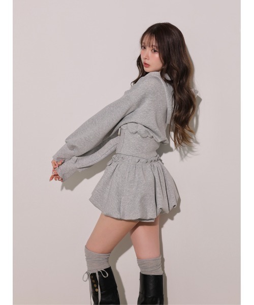 M me eme(エムミーエメ)の「Hoodie shape smooth setup(eme10869)(セットアップ・レディース・グレー/ピンク/ホワイト・FREE/XS)」の11枚目の写真
