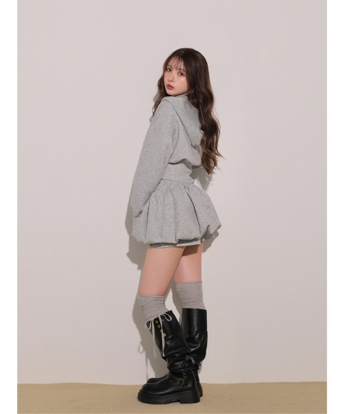 M me eme(エムミーエメ)の「Hoodie shape smooth setup(eme10869)(セットアップ・レディース・グレー/ピンク/ホワイト・FREE/XS)」の14枚目の写真
