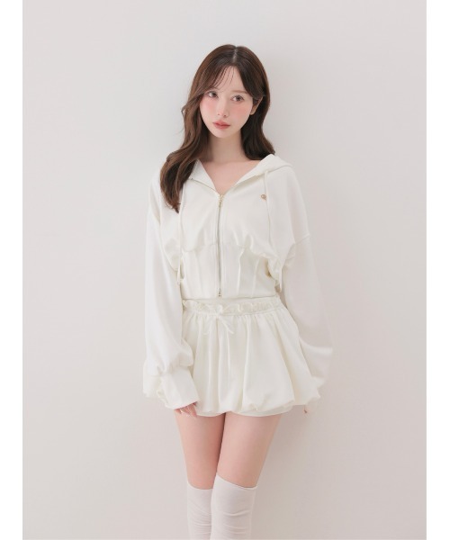 M me eme(エムミーエメ)の「Hoodie shape smooth setup(eme10869)(セットアップ・レディース・グレー/ピンク/ホワイト・FREE/XS)」の18枚目の写真