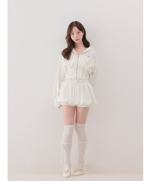 M me eme(エムミーエメ)の「Hoodie shape smooth setup(eme10869)(セットアップ・レディース・グレー/ピンク/ホワイト・FREE/XS)」の19枚目の写真