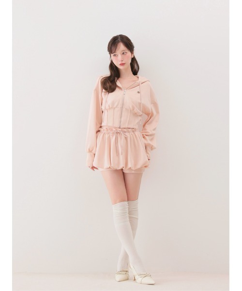 M me eme(エムミーエメ)の「Hoodie shape smooth setup(eme10869)(セットアップ・レディース・グレー/ピンク/ホワイト・FREE/XS)」の21枚目の写真