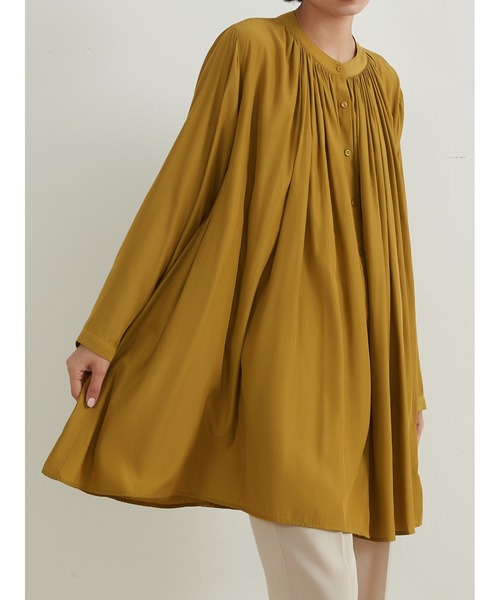 Sew loop(ソーループ)の「長袖ロング丈ギャザーたっぷりブラウス(シャツ/ブラウス・レディース・テラコッタ/マスタード/ライトグリーン/ライトブラウン・FREE)」の22枚目の写真