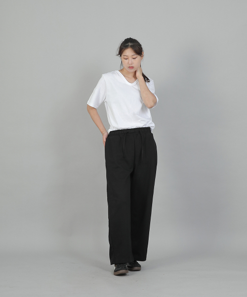 SAINTCREW(セントクルー)の「ソフトバンディングワイドパンツ ESB-384 ブラックブラック(スウェットパンツ・レディース・その他・FREE)」の5枚目の写真