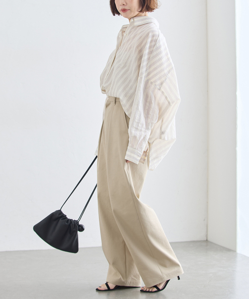 journal standard L'essage（ジャーナルスタンダードレサージュ）の「《追加》FABRICA ワイドシャツ（シャツ/ブラウス・レディース・ホワイト/サックスブルー・FREE）」の11枚目の写真