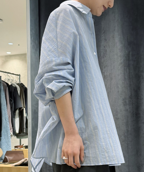 journal standard L'essage（ジャーナルスタンダードレサージュ）の「《追加》FABRICA ワイドシャツ（シャツ/ブラウス・レディース・ホワイト/サックスブルー・FREE）」の12枚目の写真