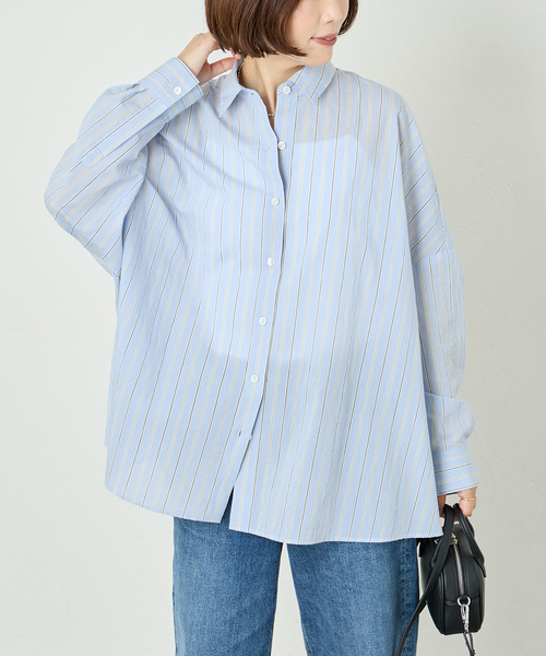 journal standard L'essage（ジャーナルスタンダードレサージュ）の「《追加》FABRICA ワイドシャツ（シャツ/ブラウス・レディース・ホワイト/サックスブルー・FREE）」の15枚目の写真