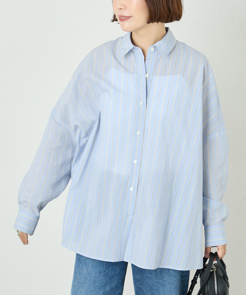 journal standard L'essage（ジャーナルスタンダードレサージュ）の「《追加》FABRICA ワイドシャツ（シャツ/ブラウス・レディース・ホワイト/サックスブルー・FREE）」の18枚目の写真