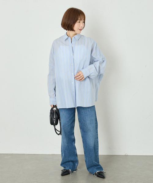 journal standard L'essage（ジャーナルスタンダードレサージュ）の「《追加》FABRICA ワイドシャツ（シャツ/ブラウス・レディース・ホワイト/サックスブルー・FREE）」の19枚目の写真