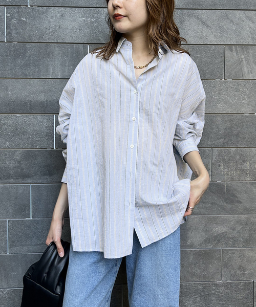 journal standard L'essage（ジャーナルスタンダードレサージュ）の「《追加》FABRICA ワイドシャツ（シャツ/ブラウス・レディース・ホワイト/サックスブルー・FREE）」の21枚目の写真