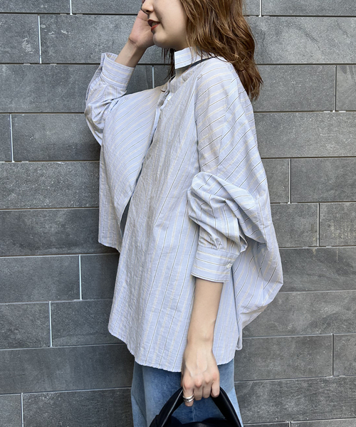 journal standard L'essage（ジャーナルスタンダードレサージュ）の「《追加》FABRICA ワイドシャツ（シャツ/ブラウス・レディース・ホワイト/サックスブルー・FREE）」の22枚目の写真