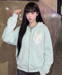 『Openyard/オープンヤード』LOGO PATCH HOODIE ZIP UP/ロゴパッチジップアップパーカー