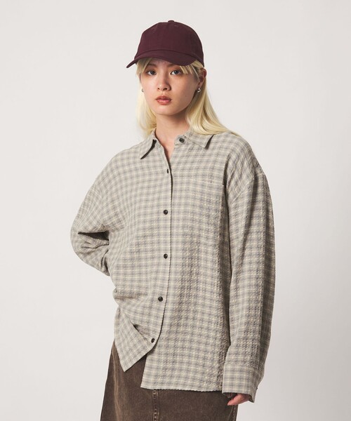 BEAUTY&YOUTH UNITED ARROWS(ビューティーアンドユースユナイテッドアローズ)の「レーヨンブレンド チェック オーバーサイズシャツ(シャツ/ブラウス・レディース・ライトピンク/ブラック/クリーム・FREE)」の3枚目の写真