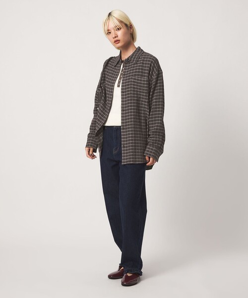 BEAUTY&YOUTH UNITED ARROWS(ビューティーアンドユースユナイテッドアローズ)の「レーヨンブレンド チェック オーバーサイズシャツ(シャツ/ブラウス・レディース・ライトピンク/ブラック/クリーム・FREE)」の5枚目の写真