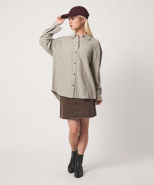 BEAUTY&YOUTH UNITED ARROWS(ビューティーアンドユースユナイテッドアローズ)の「レーヨンブレンド チェック オーバーサイズシャツ(シャツ/ブラウス・レディース・ライトピンク/ブラック/クリーム・FREE)」の8枚目の写真