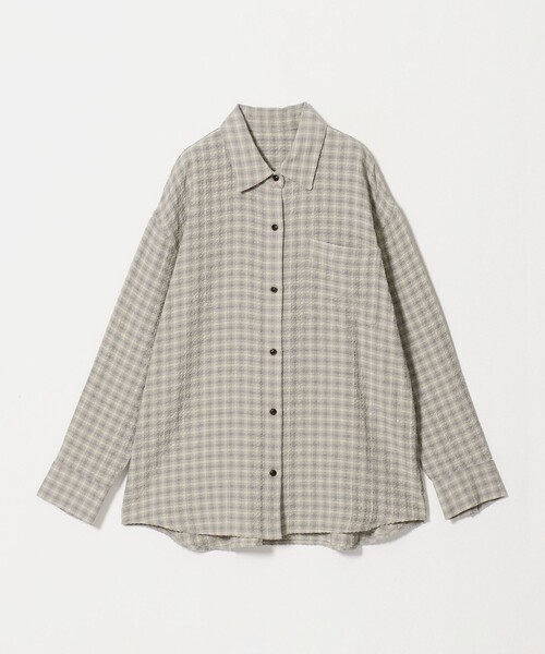 BEAUTY&YOUTH UNITED ARROWS(ビューティーアンドユースユナイテッドアローズ)の「レーヨンブレンド チェック オーバーサイズシャツ(シャツ/ブラウス・レディース・ライトピンク/ブラック/クリーム・FREE)」の10枚目の写真