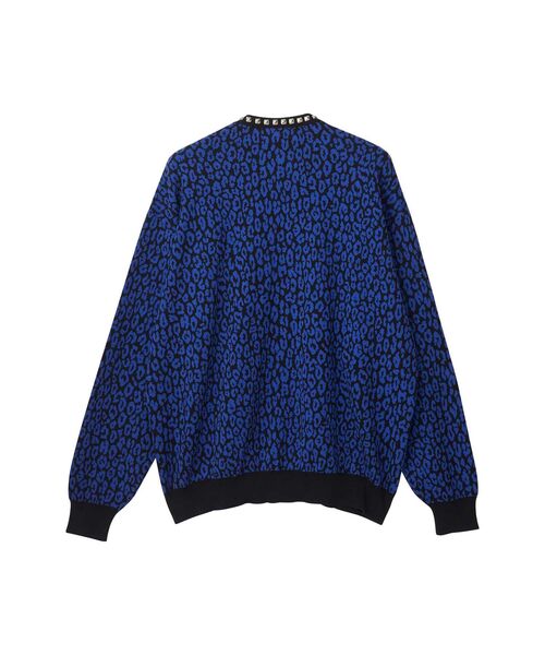 HYSTERIC GLAMOUR（ヒステリックグラマー）の「LEOPARD柄ジャカード スタッズカーディガン（カーディガン/ボレロ・メンズ・ブルー系その他/ブラック系その他・LARGE/MEDIUM/SMALL/X-LARGE）」の3枚目の写真