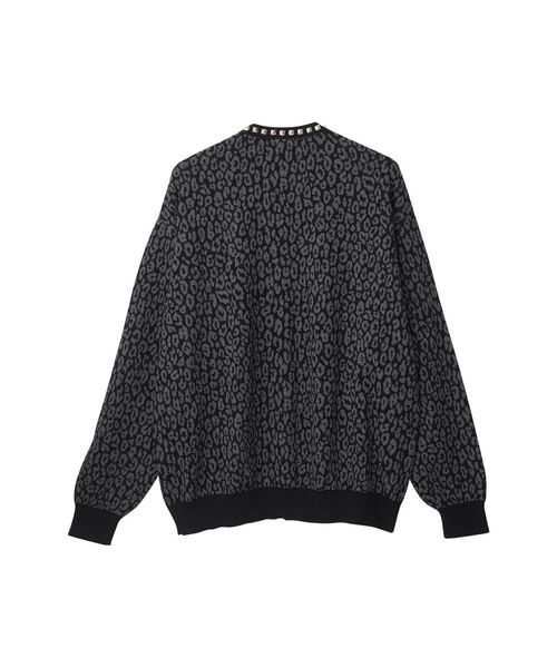 HYSTERIC GLAMOUR（ヒステリックグラマー）の「LEOPARD柄ジャカード スタッズカーディガン（カーディガン/ボレロ・メンズ・ブルー系その他/ブラック系その他・LARGE/MEDIUM/SMALL/X-LARGE）」の4枚目の写真