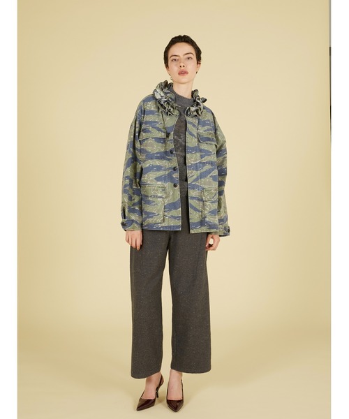 crinkle crinkle crinkle(クリンクルクリンクルクリンクル)の「【 crinkle crinkle crinkle 】 frill collar camo jacket / フリルカラーミリタリージャケット(ミリタリージャケット・レディース・ネイビー・X-LARGE)」の10枚目の写真