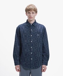 オーバーサイズ ブランドネームロゴ総柄シャツ