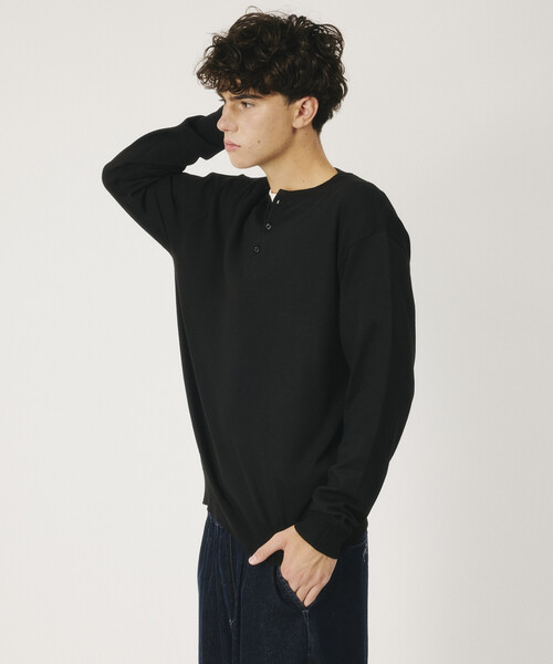 FREAK'S STORE（フリークスストア）の「限定展開 ハイゲージ ヘンリーネック ニット（Tシャツ/カットソー・メンズ・ブラウン/チャコールグレー/ベージュ/ブラック・SMALL/MEDIUM/LARGE）」の19枚目の写真