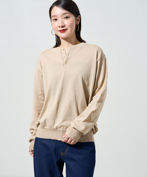 FREAK'S STORE（フリークスストア）の「限定展開 ハイゲージ ヘンリーネック ニット（Tシャツ/カットソー・メンズ・ブラウン/チャコールグレー/ベージュ/ブラック・SMALL/MEDIUM/LARGE）」の21枚目の写真