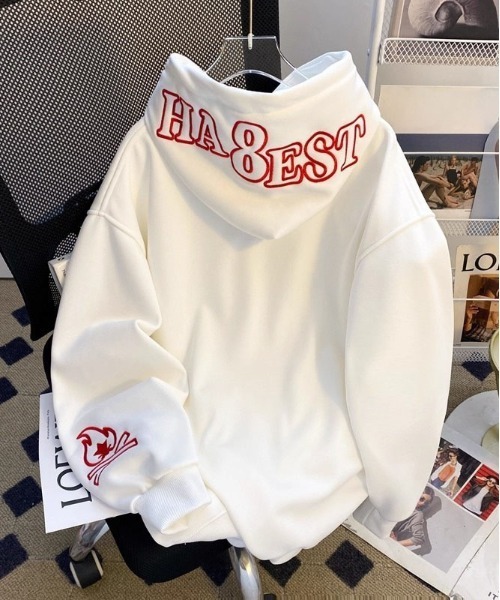 DOUBLE STEAL(ダブルスティール)の「DSワンポイント刺繍プルオーバーパーカー(パーカー・メンズ・ホワイト/ブラック・X-LARGE/LARGE/MEDIUM)」の4枚目の写真