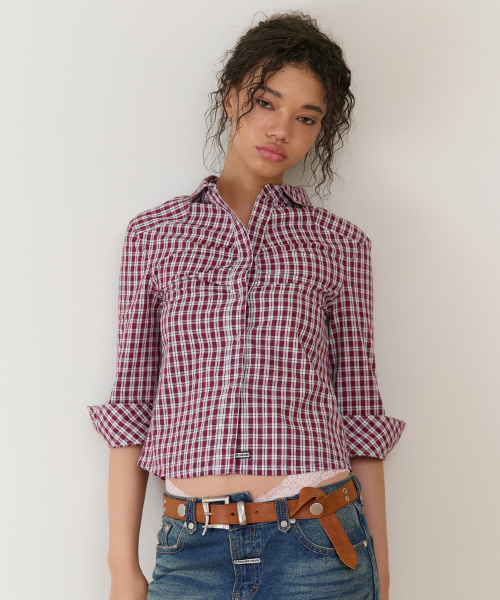 THEVINYLHOUSE(ザバイニルハウス)の「THREE-QUARTER SLEEVE SHIRTS (W) RED(シャツ/ブラウス・レディース・その他・SMALL/MEDIUM)」の1枚目の写真