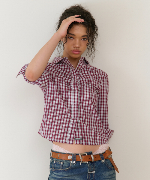THEVINYLHOUSE(ザバイニルハウス)の「THREE-QUARTER SLEEVE SHIRTS (W) RED(シャツ/ブラウス・レディース・その他・SMALL/MEDIUM)」の4枚目の写真