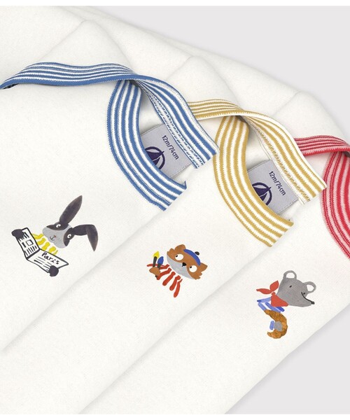 PETIT BATEAU（プチバトー）の「プリント長袖USボディ３枚組（ロンパース・キッズ・その他1・6MONTH）」の3枚目の写真