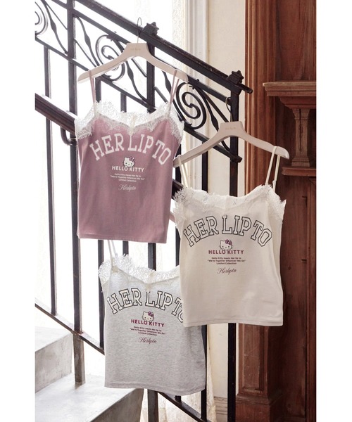 Her lip to(ハーリップトゥー)の「HLT x Hello Kitty Lace-Trim Camisole(キャミソール・レディース・ローズ/グレー/ホワイト系・M/S)」の6枚目の写真