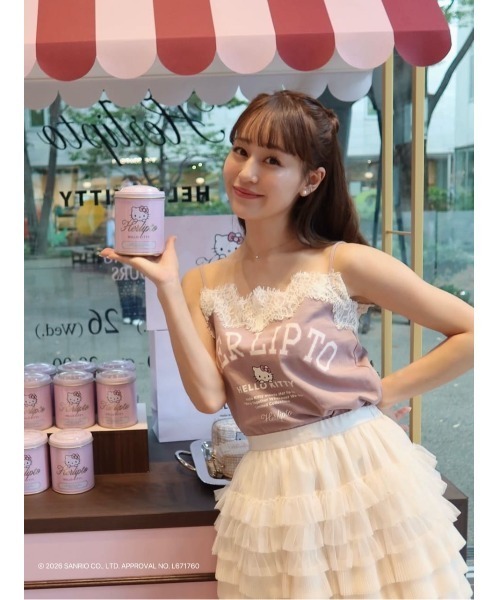 Her lip to(ハーリップトゥー)の「HLT x Hello Kitty Lace-Trim Camisole(キャミソール・レディース・ローズ/グレー/ホワイト系・M/S)」の14枚目の写真