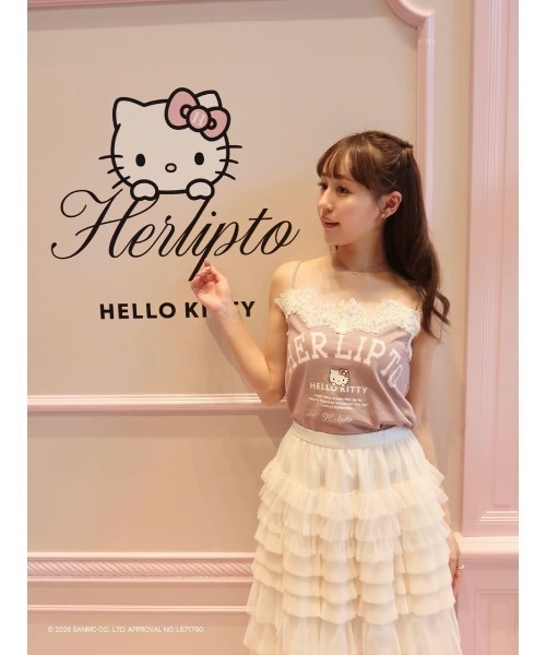 Her lip to(ハーリップトゥー)の「HLT x Hello Kitty Lace-Trim Camisole(キャミソール・レディース・ローズ/グレー/ホワイト系・M/S)」の15枚目の写真