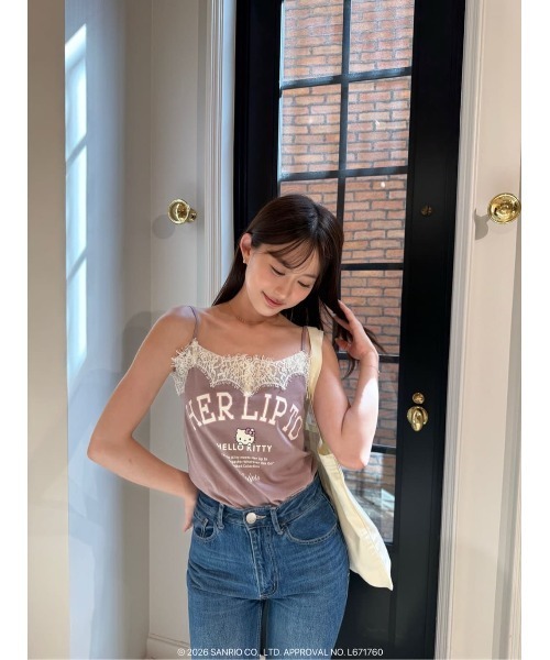 Her lip to(ハーリップトゥー)の「HLT x Hello Kitty Lace-Trim Camisole(キャミソール・レディース・ローズ/グレー/ホワイト系・M/S)」の18枚目の写真